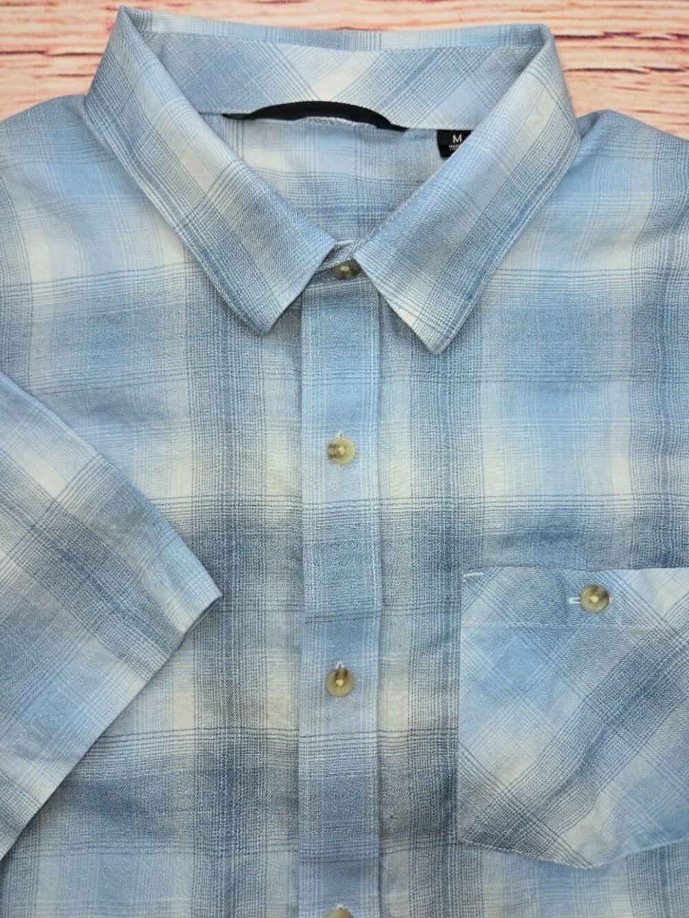 Travis Mathew Blue Short Sleeve Button-Down Shirt Medium